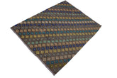 Flat Weave Kilim Antique Navaho Vintage handmade Modern Kilim Brown Tan Hand-Woven Rectangle 100% Wool Area Rug 6x8